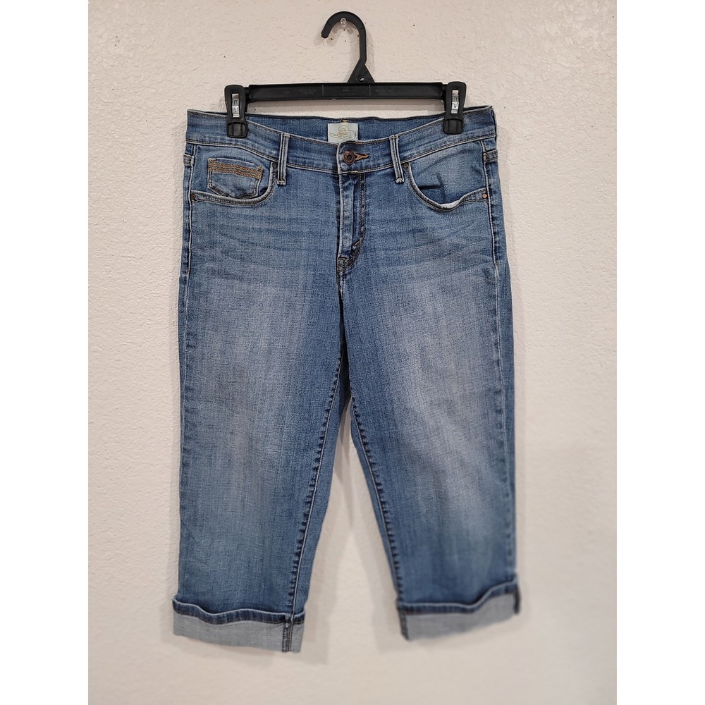 Levi Strauss 515 Capri Jeans Womens 6 Med Wash Blue Stretch Cuffed Cropped #25
